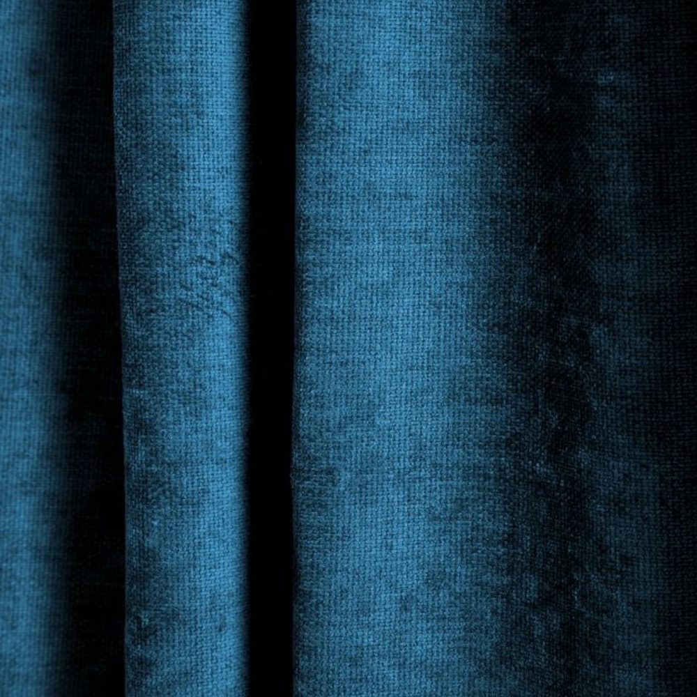 1 West Elm Worn Velvet Curtains in Royal Blue with Blackout Lining 48”x96” - Picture 2 of 2